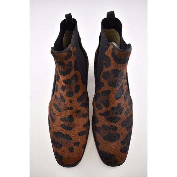 Christian Louboutin Marmada Flat Black Leopard Pony Fur Chelsea Ankle Boot 39.5 - Picture 6 of 11
